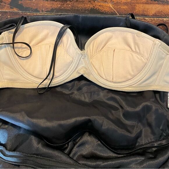 Suzanne Ermann Couture Black‎ Satin Gown Formal Dress 38 - Picture 7 of 11